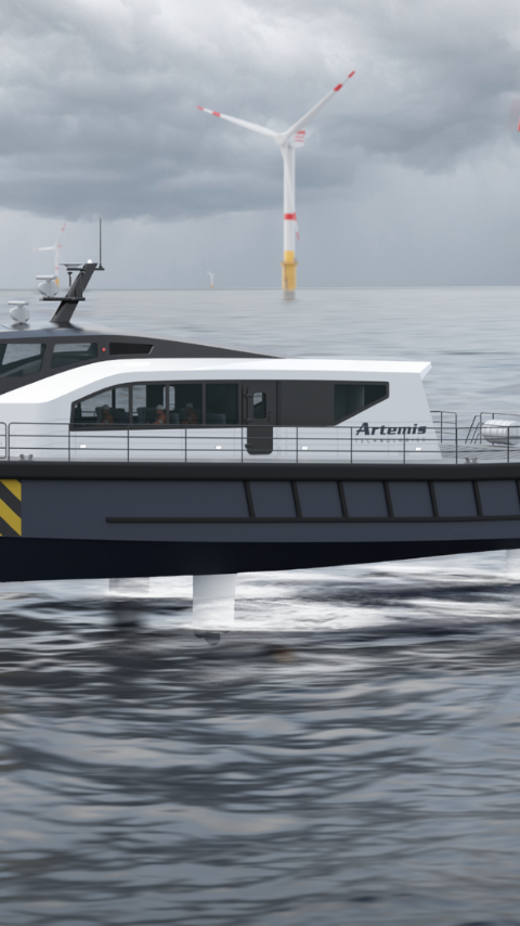 Artemis Technologies EF-24 CTV decking on offshore site