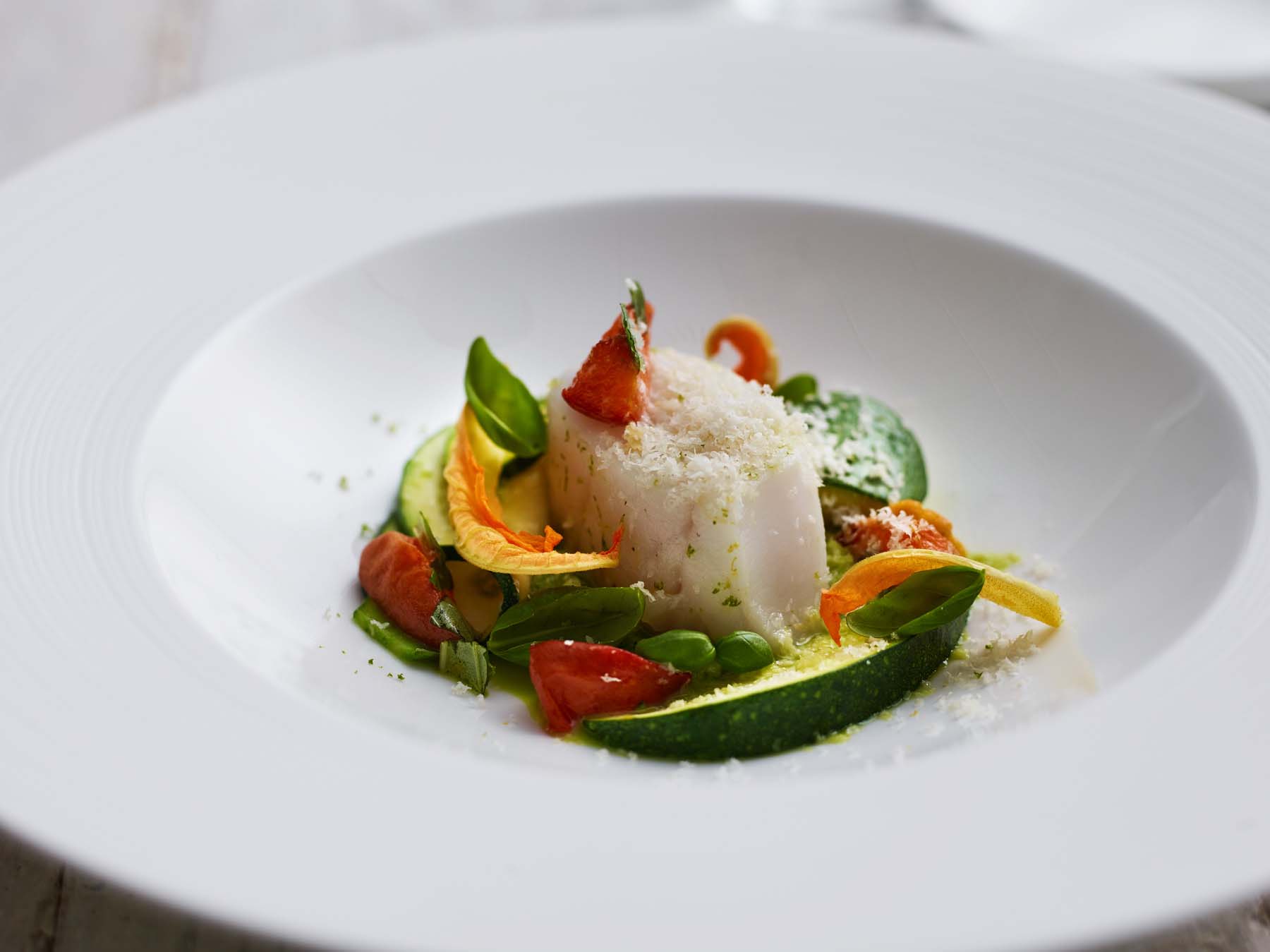 Miele Steam Cornish Pollack with Courgettes
