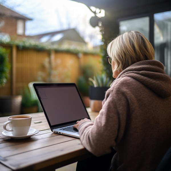 Woman Researching Funeral Plans
