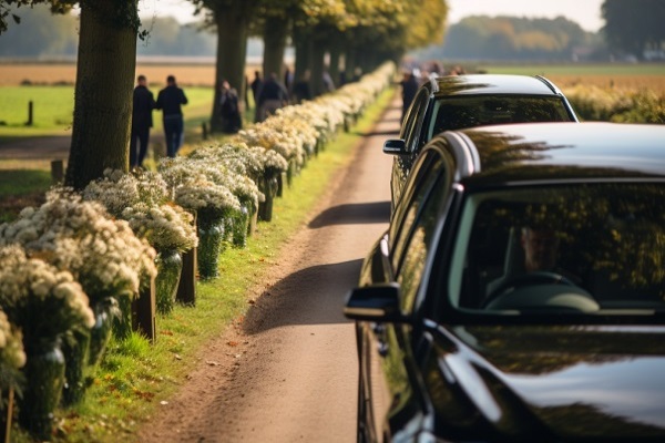 Funeral Procession On Country Lane