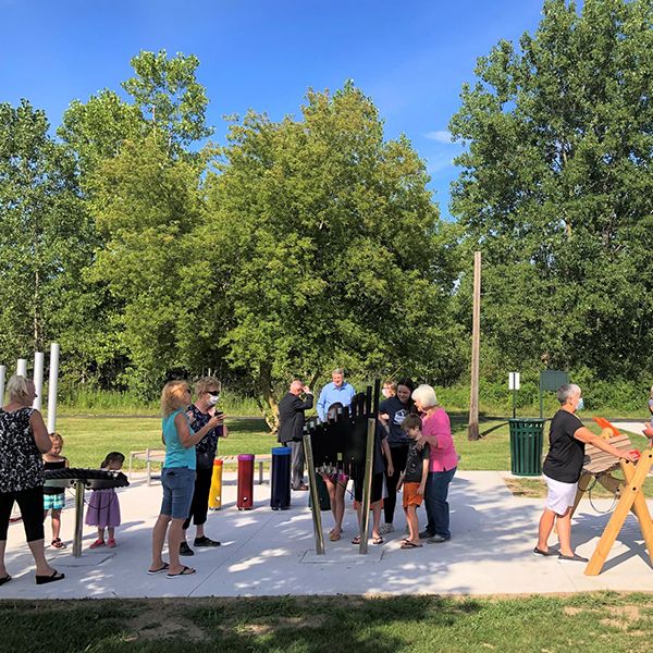 Musical Parklet in Marine City Michigan | Bridge to Bay