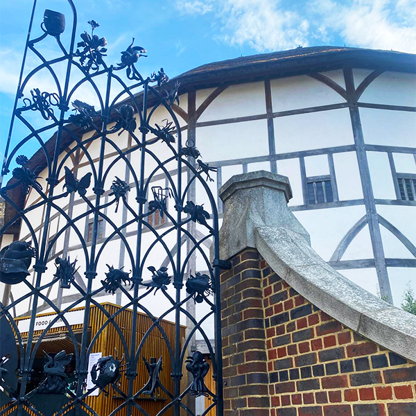 outside The Globe Thetre in London