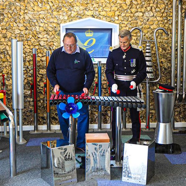 Percussion Play is Visited by Nigel Atkinson Esq, HM Lord-Lieutenant and Officially Presented With The Queen's Award