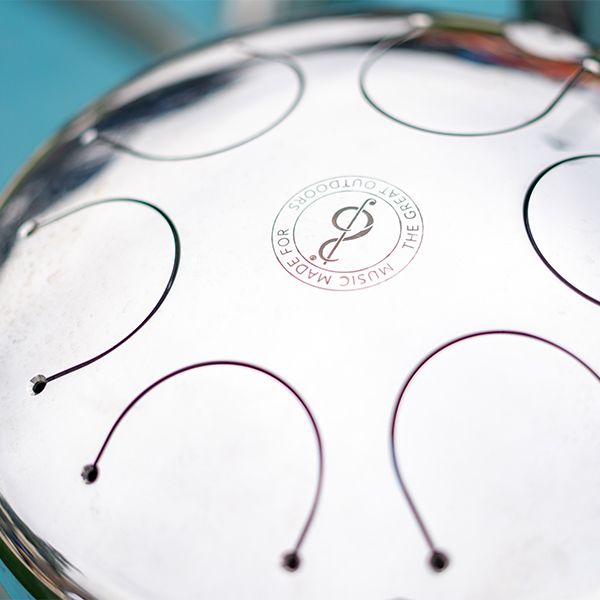 the top of an outdoor tongue drum in Mclaren park